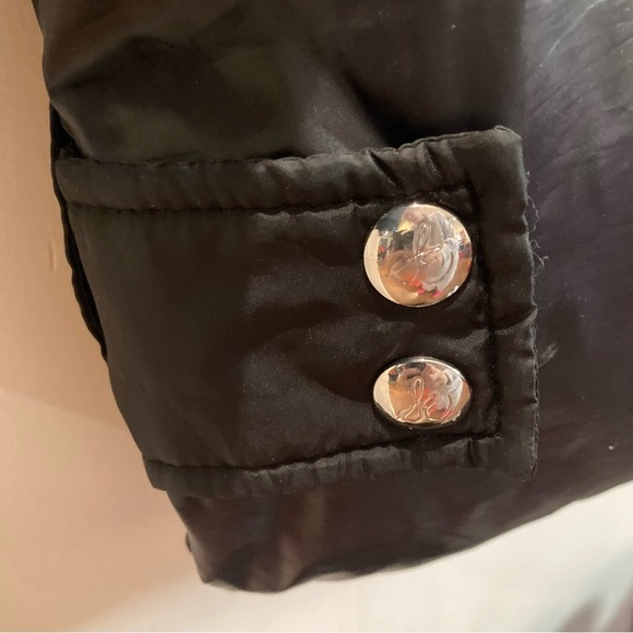 SAM EDELMAN Sz XL Hooded Shiny Reflective Back Zipper Pockets Puffer Coat Jacket - Picture 7 of 11